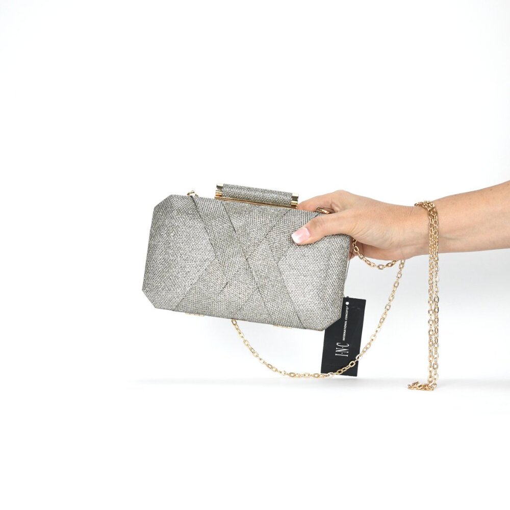 I.n.c. International Concepts Lindsayy Xx Lurex Clutch, Gold/Gold